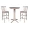 International Concepts Round 30 in Rd Pedestal Bar Ht Table, 2 San Remo Bar Ht Stools, Gray Taupe, 30 in W, 30 in L, Wood K09-30RT-27B-6B-2-S103-2 - alternate 1
